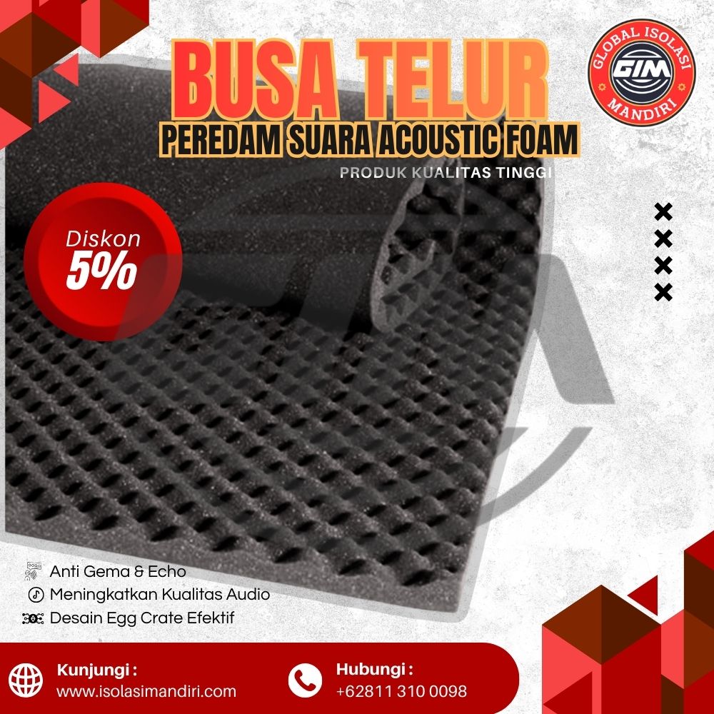 Peredam Suara Busa Telur 2cm