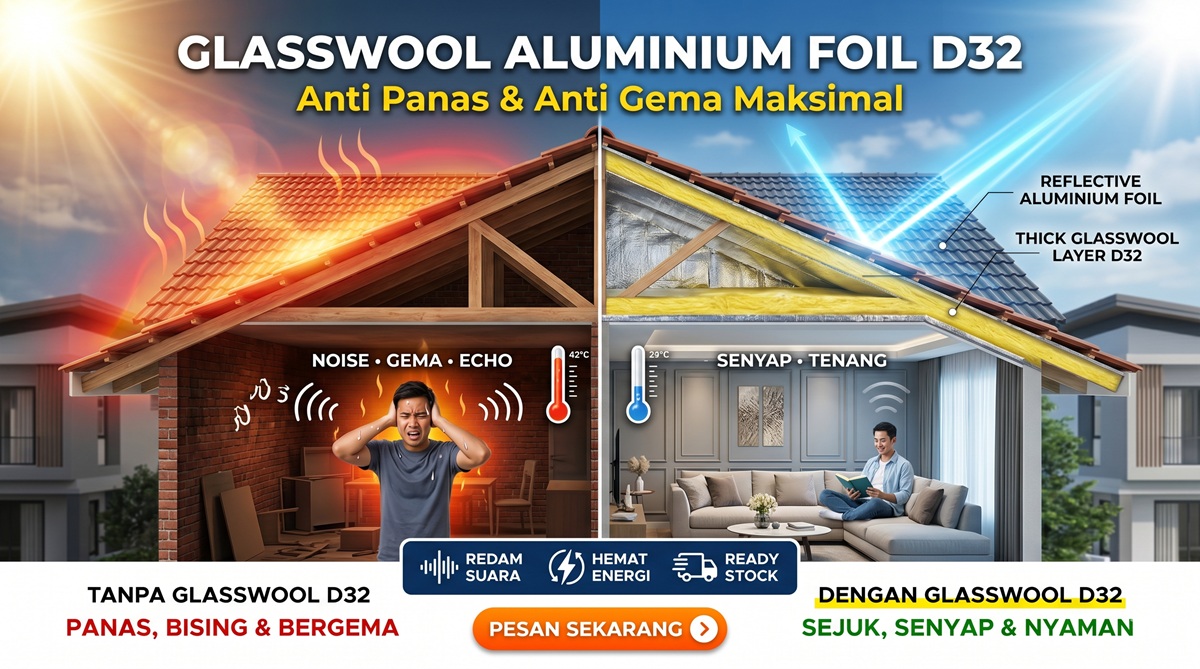 Jual Glasswool Aluminium Foil