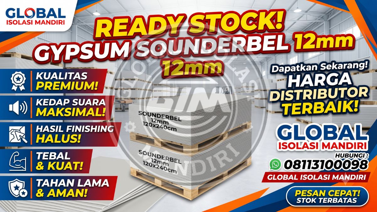 Harga Gypsum Akustik Sounderbell 12mm Original Termurah